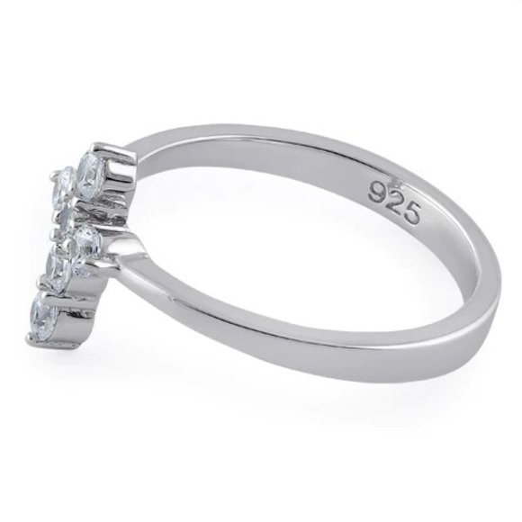 925 STERLING SILVER Dainty Cross Cubic Zirconia Ring - Picture 15 of 16